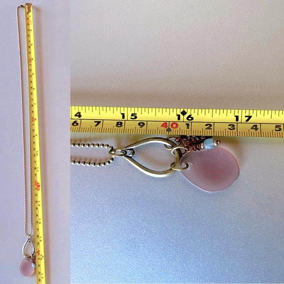 Hand-Crafted | Farmers Market Purple Sea-glass and Charms Necklace - Picture 2 of 4